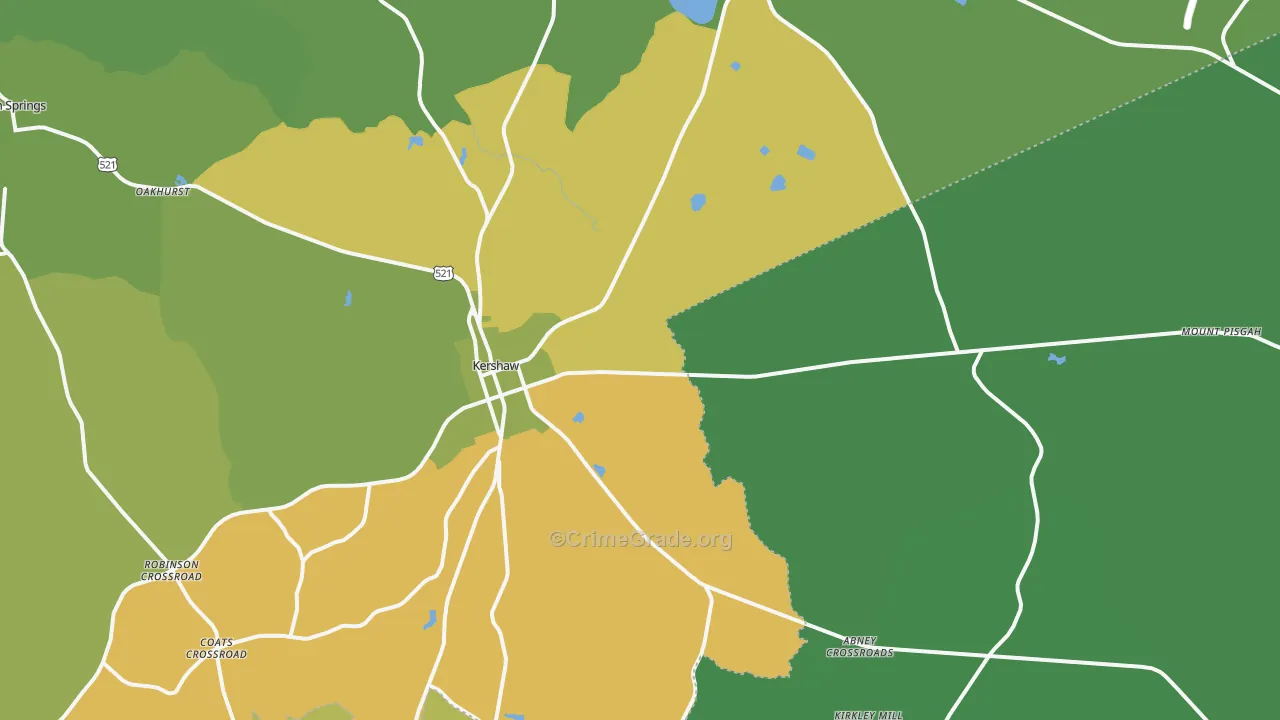 29067, SC Map of Vehicle Theft Rates
