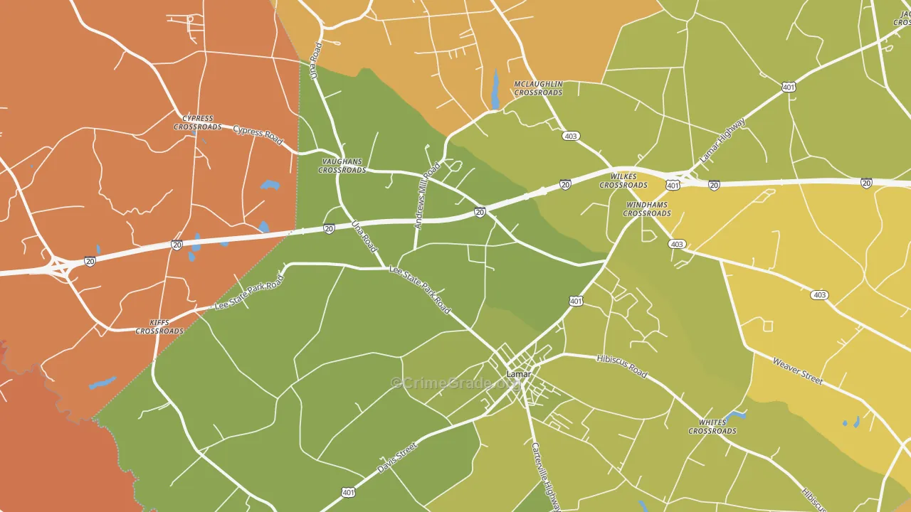 29069, SC Map of Vehicle Theft Rates