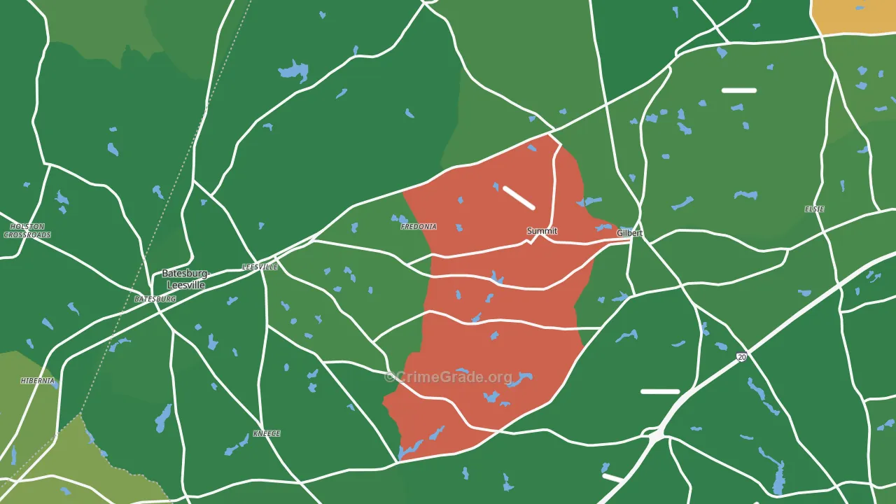 29070, SC Map of Vehicle Theft Rates