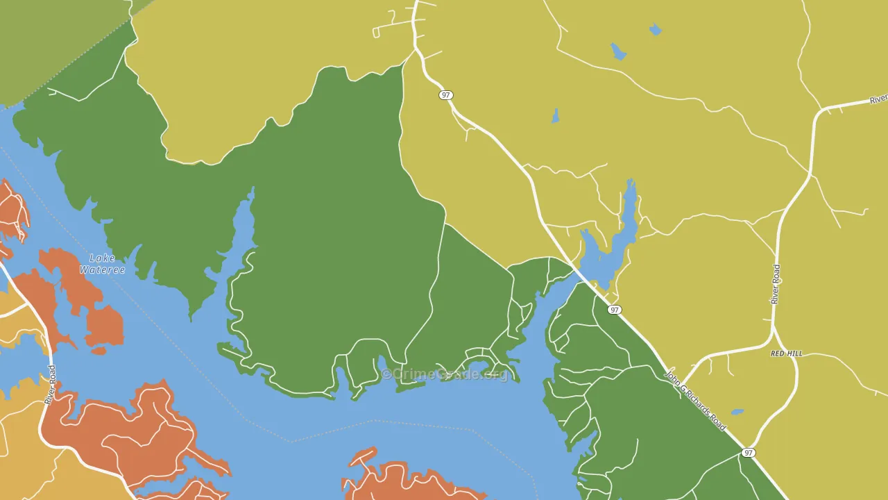 29074, SC Map of Vehicle Theft Rates
