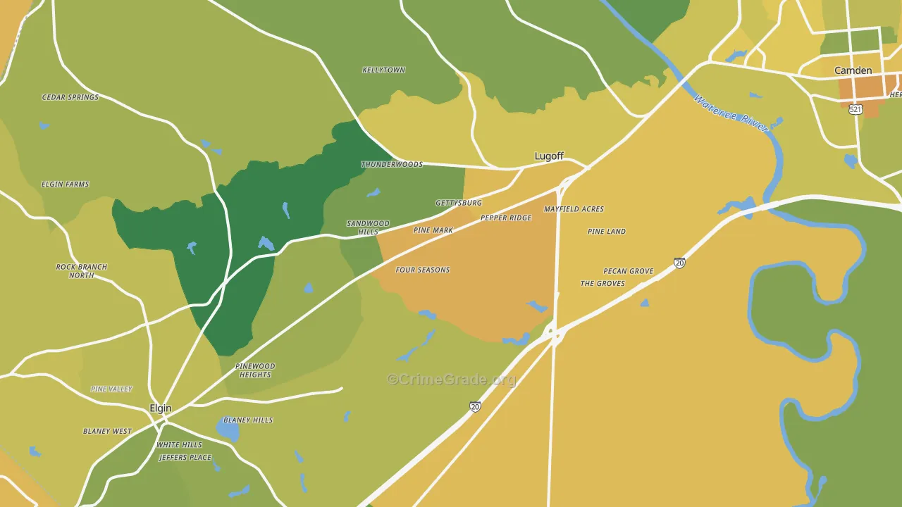 29078, SC Map of Vehicle Theft Rates