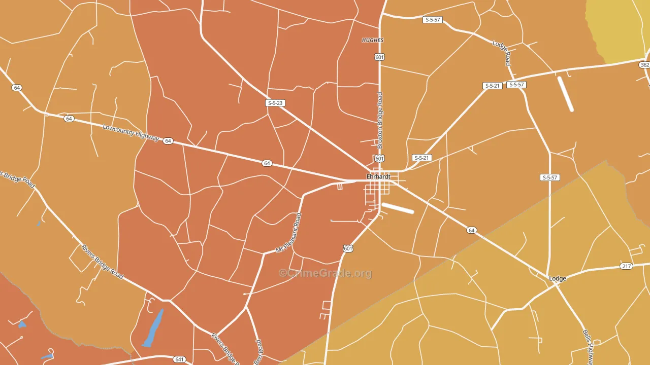 29081, SC Map of Vehicle Theft Rates