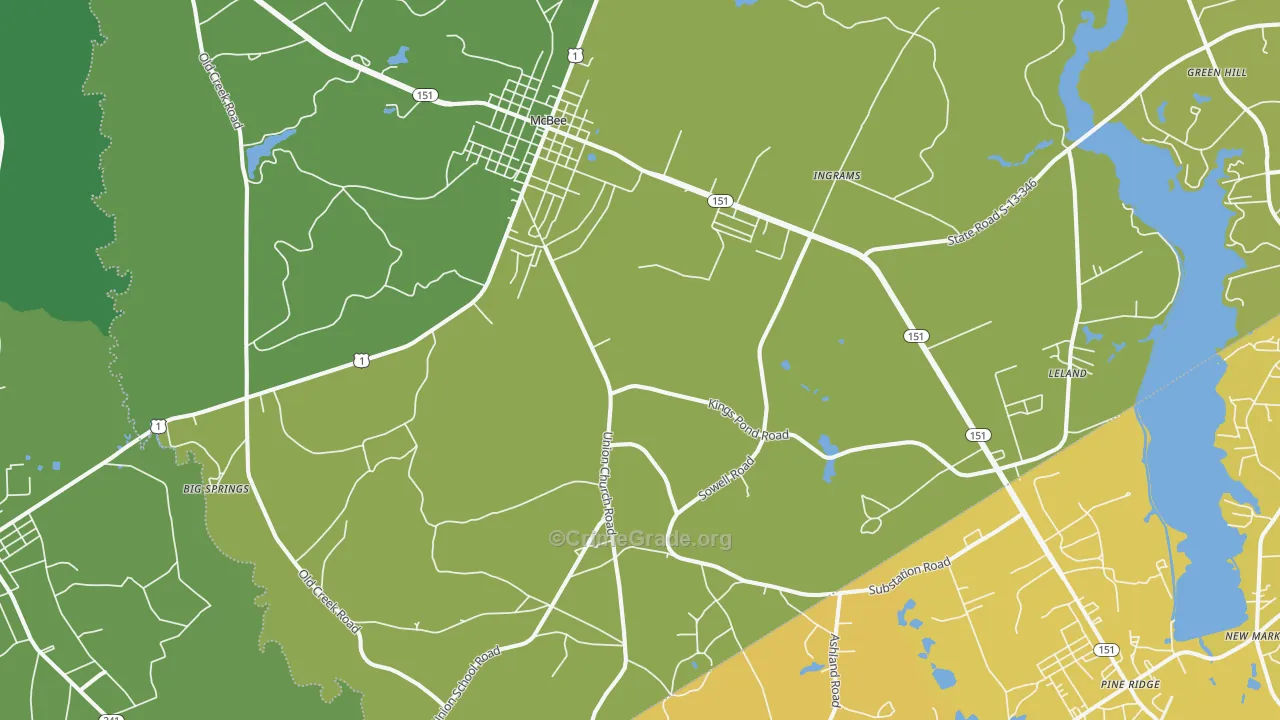 29101, SC Map of Vehicle Theft Rates