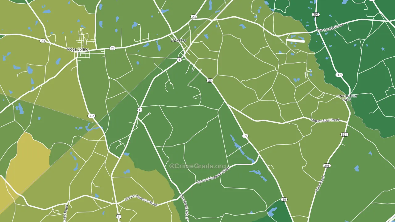29105, SC Map of Vehicle Theft Rates