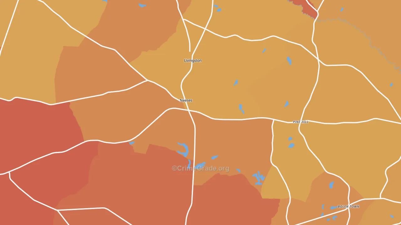 29107, SC Map of Vehicle Theft Rates