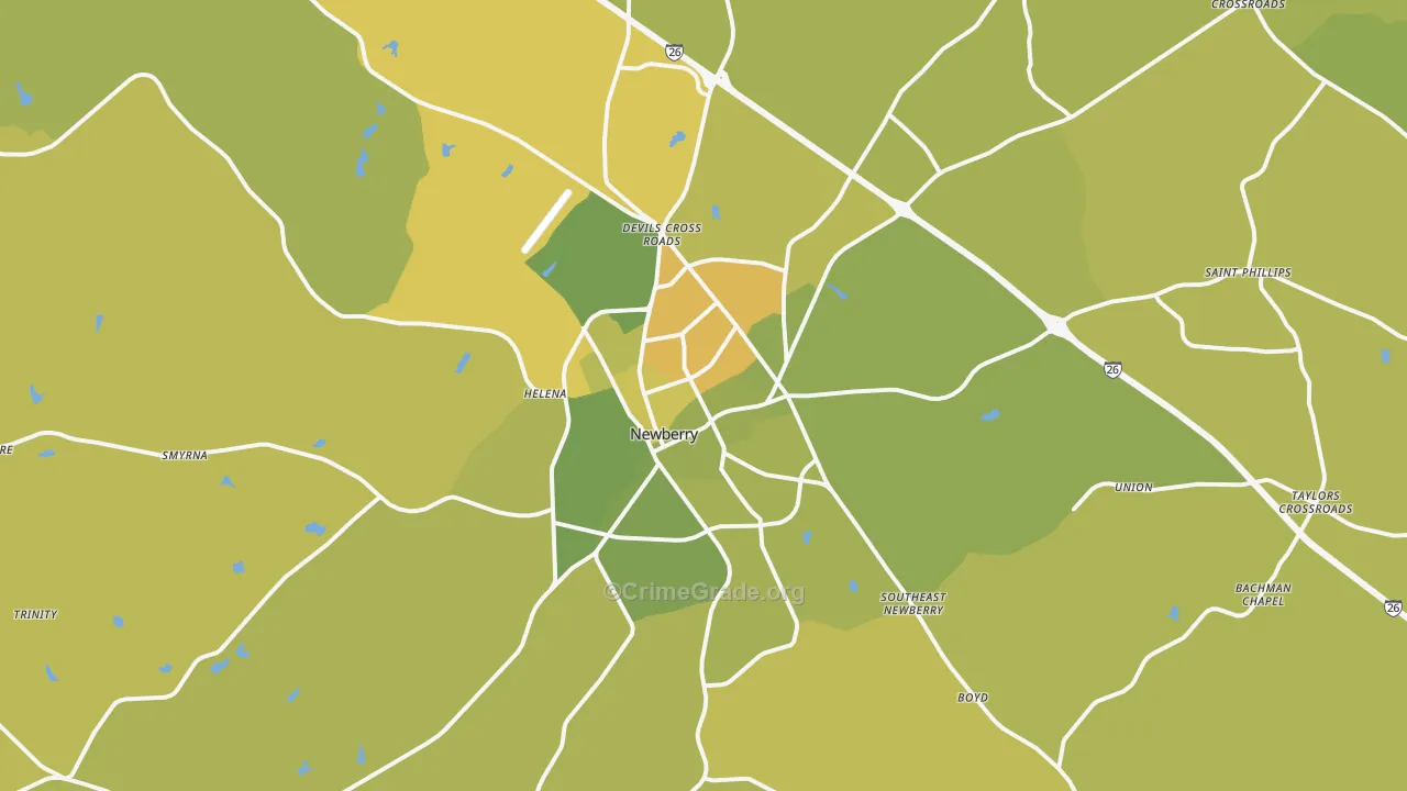 29108, SC Map of Vehicle Theft Rates