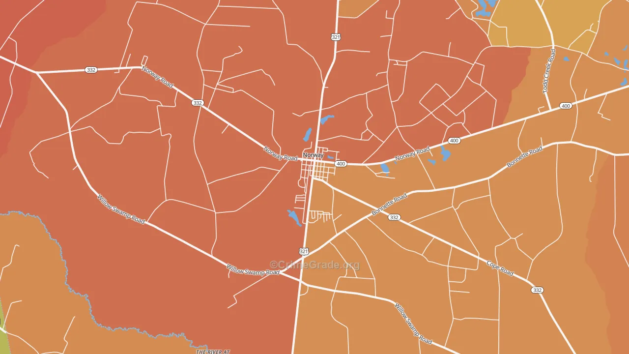 29113, SC Map of Vehicle Theft Rates