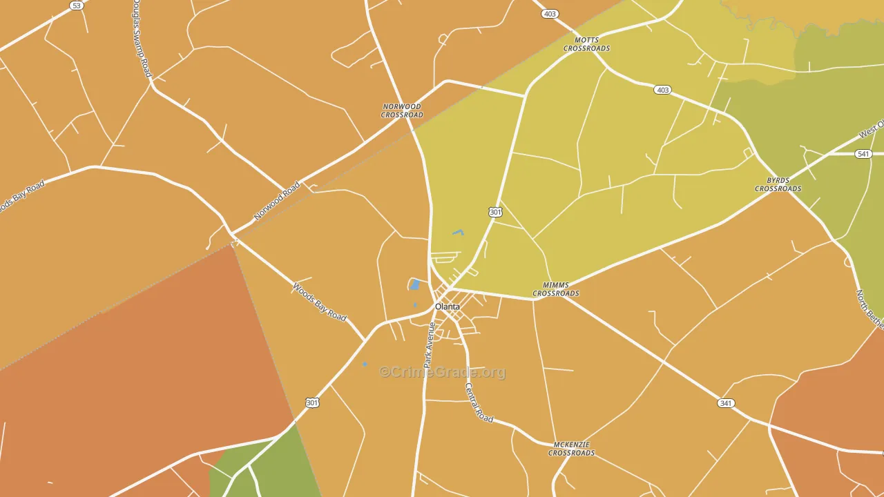 29114, SC Map of Vehicle Theft Rates