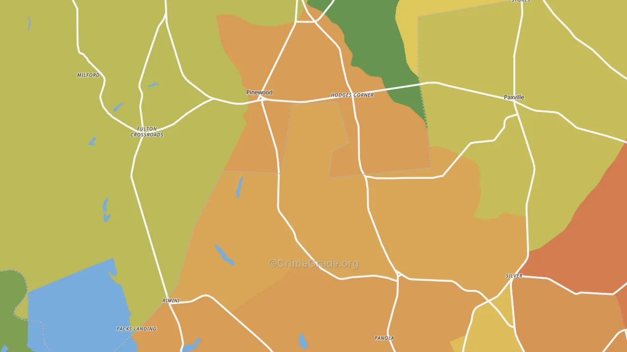 29125, SC Map of Vehicle Theft Rates