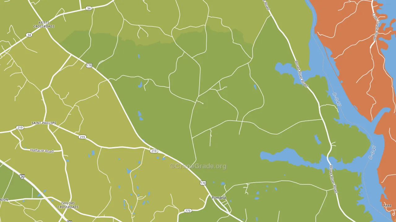 29126, SC Map of Vehicle Theft Rates
