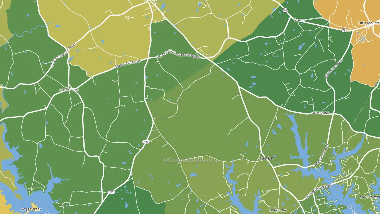 29127, SC Map of Vehicle Theft Rates