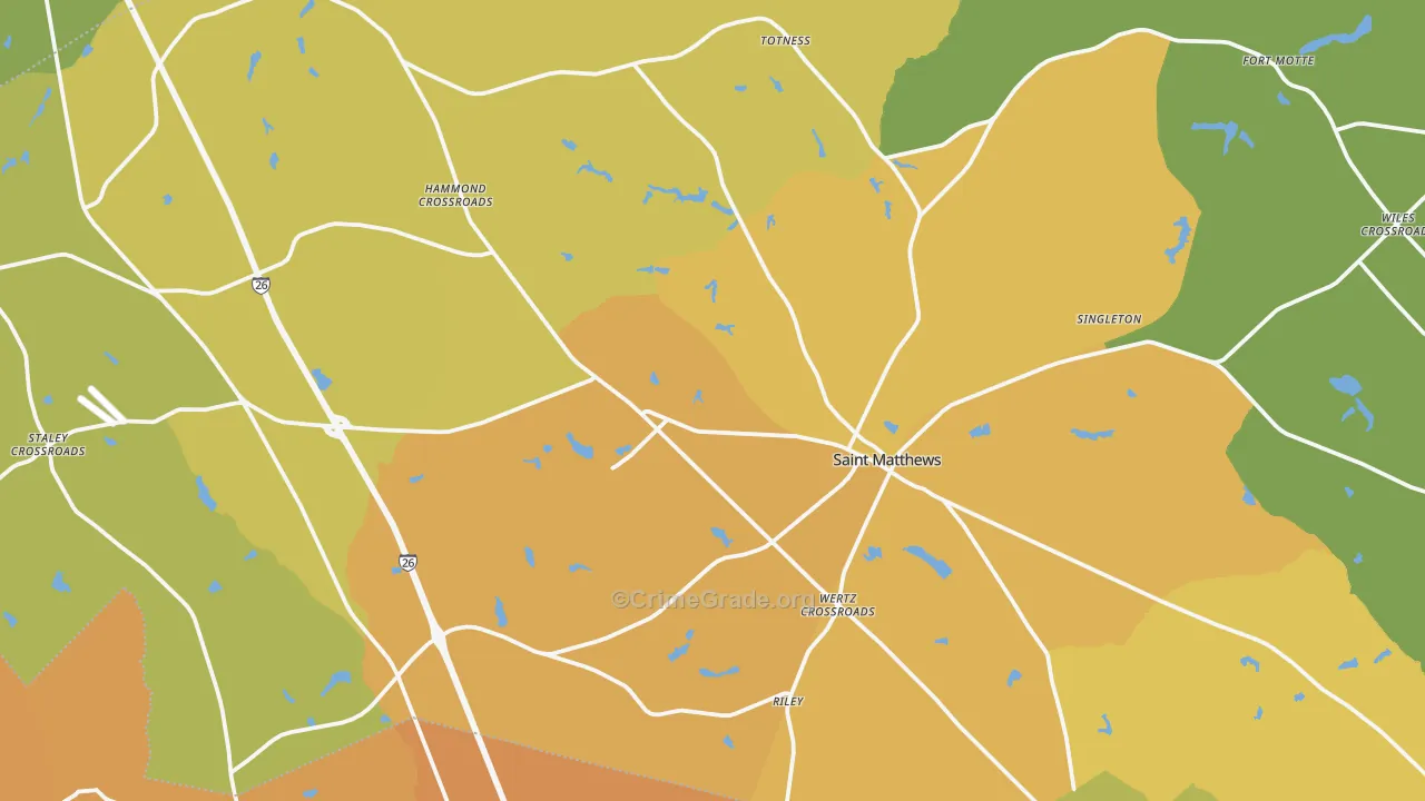 29135, SC Map of Vehicle Theft Rates