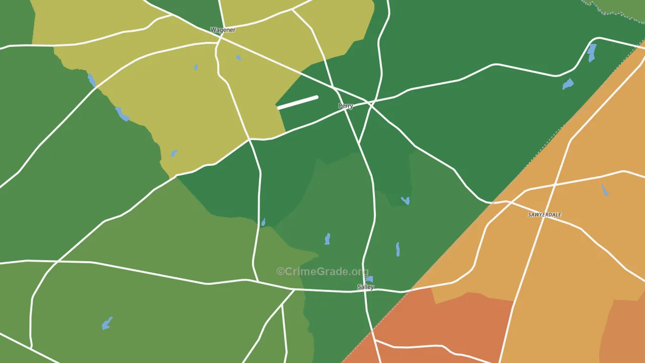 29137, SC Map of Vehicle Theft Rates