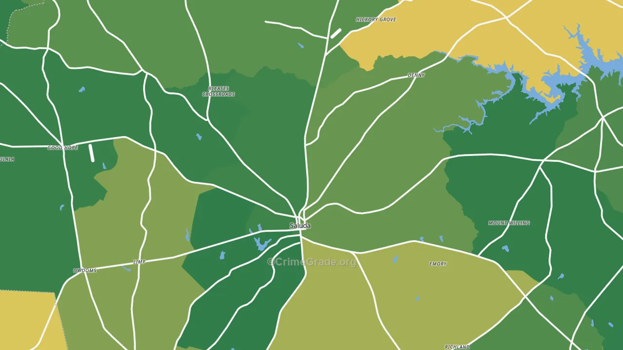 29138, SC Map of Vehicle Theft Rates