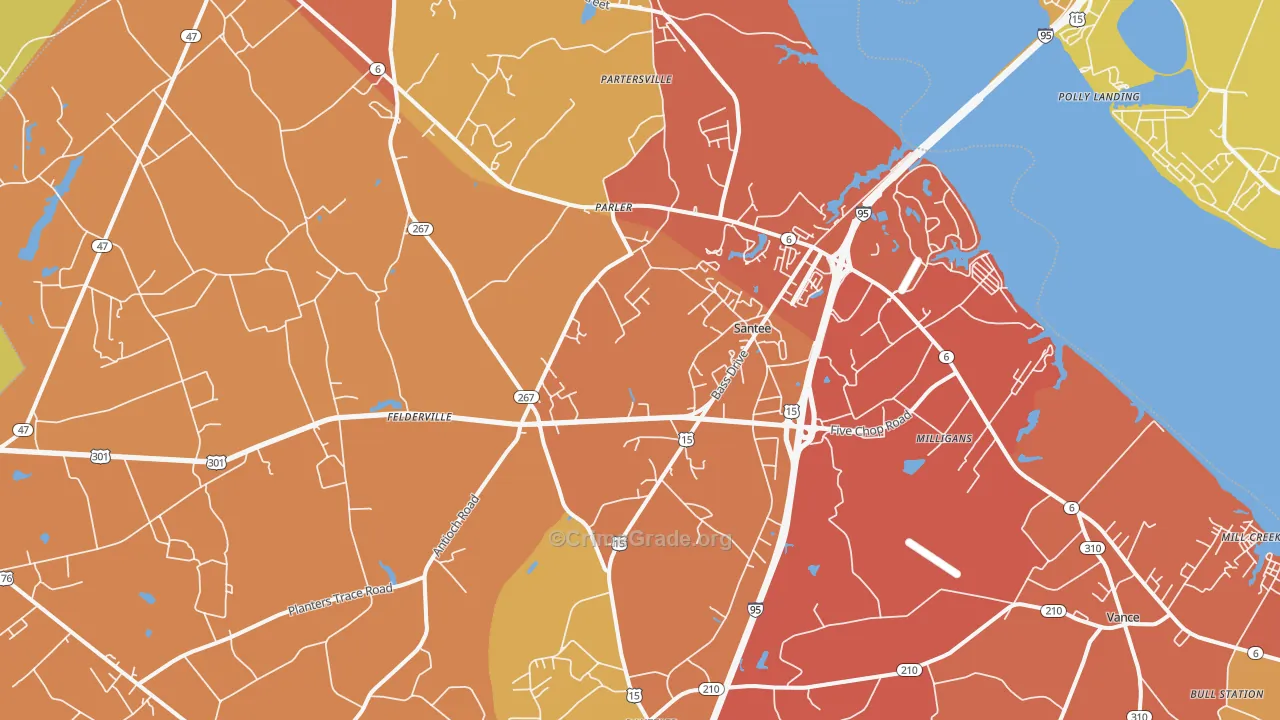 29142, SC Map of Vehicle Theft Rates