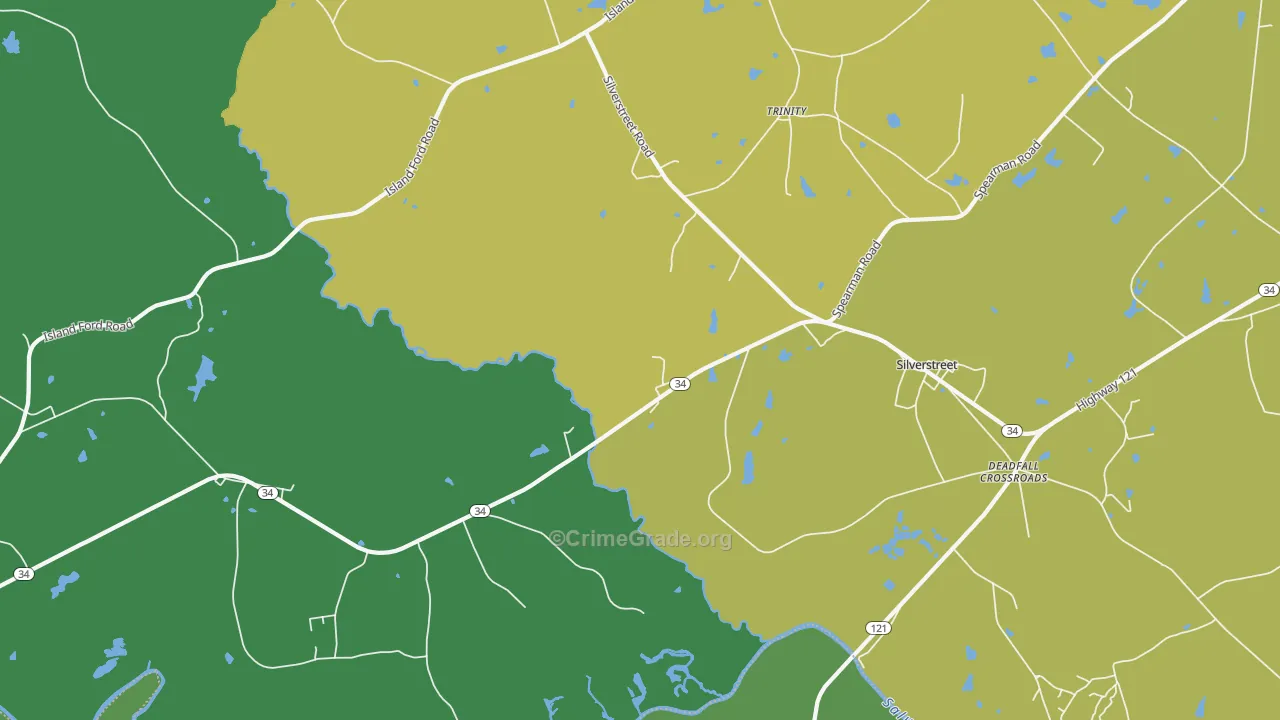 29145, SC Map of Vehicle Theft Rates