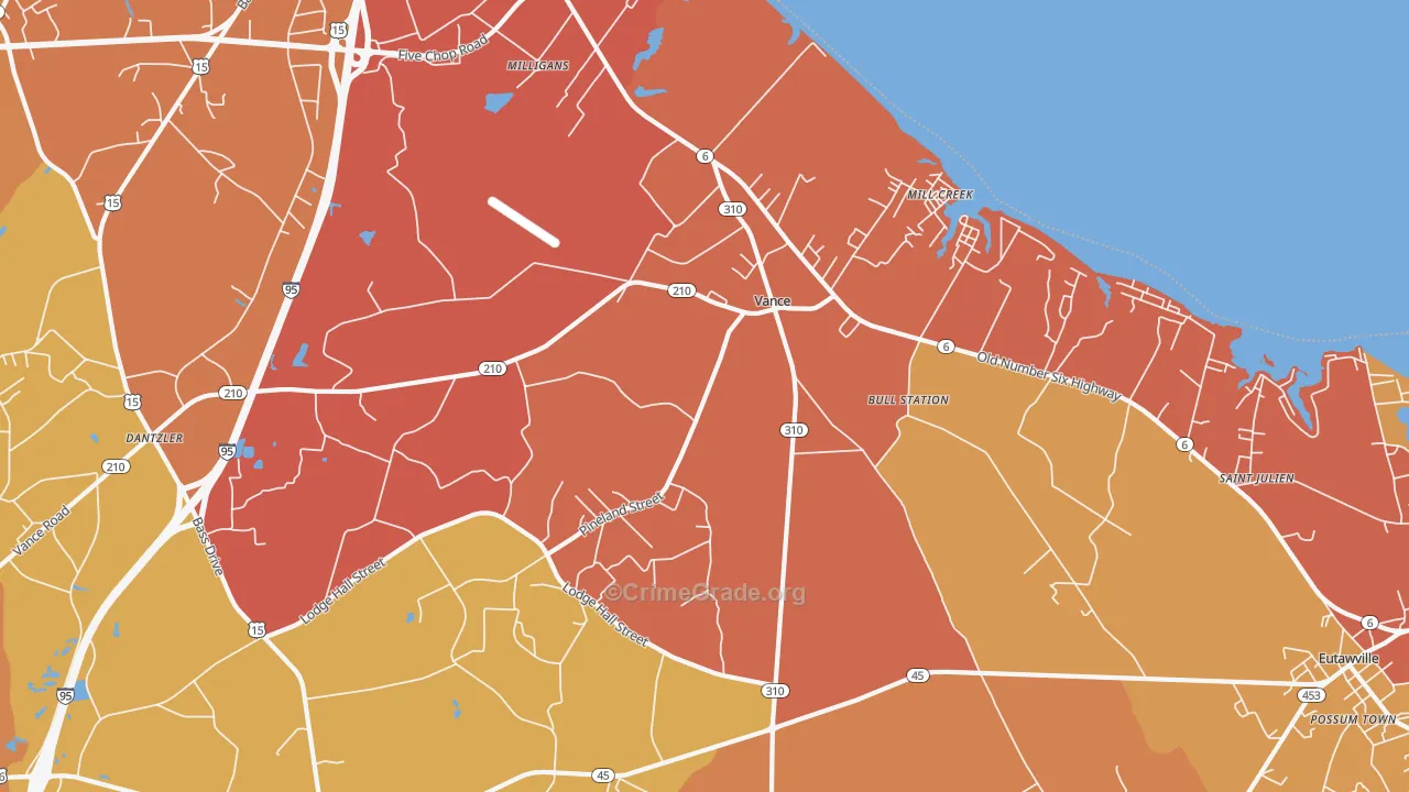 29163, SC Map of Vehicle Theft Rates