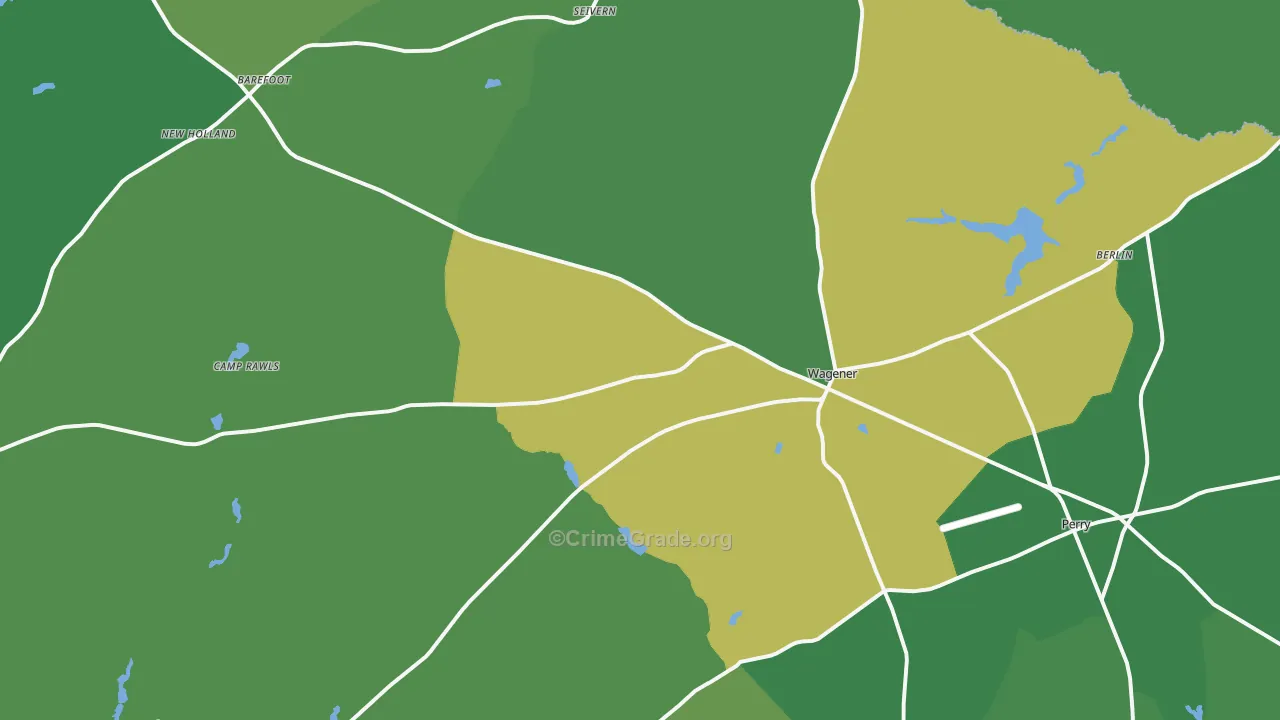 29164, SC Map of Vehicle Theft Rates