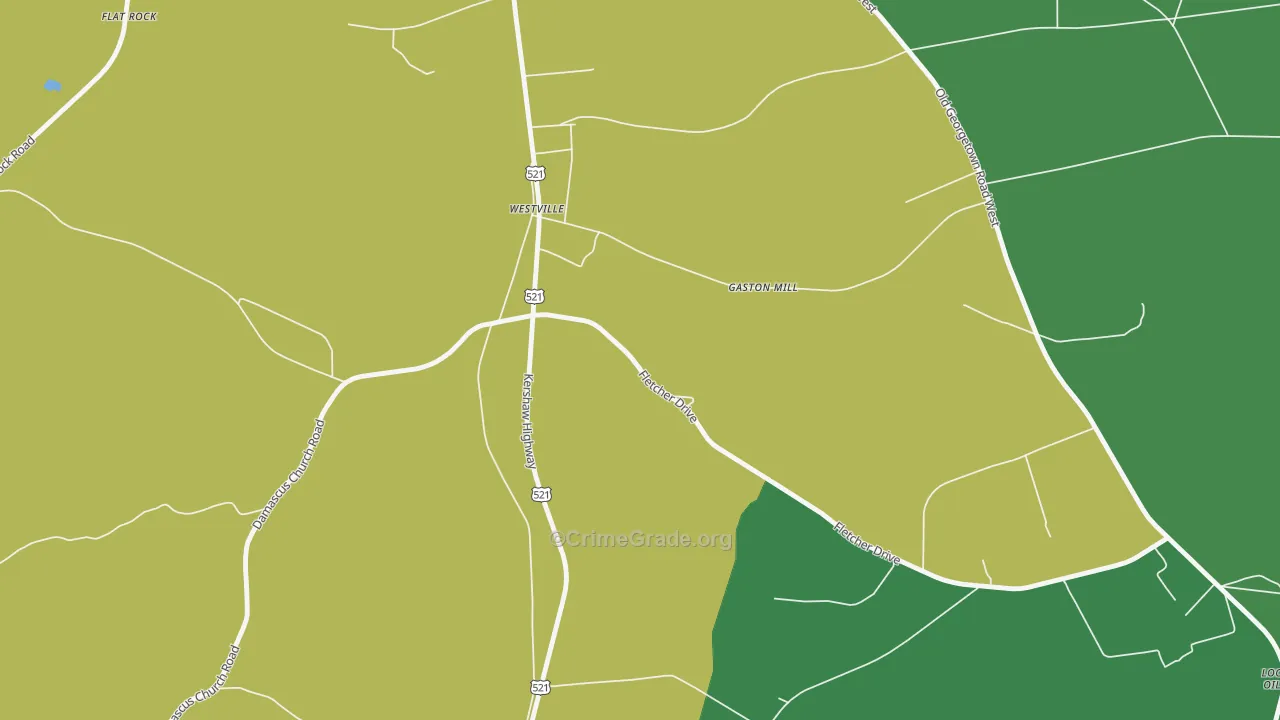 29175, SC Map of Vehicle Theft Rates