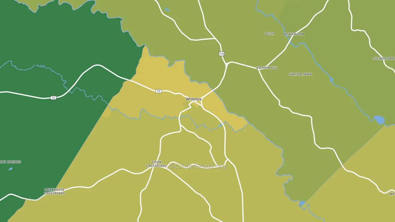 29178, SC Map of Vehicle Theft Rates