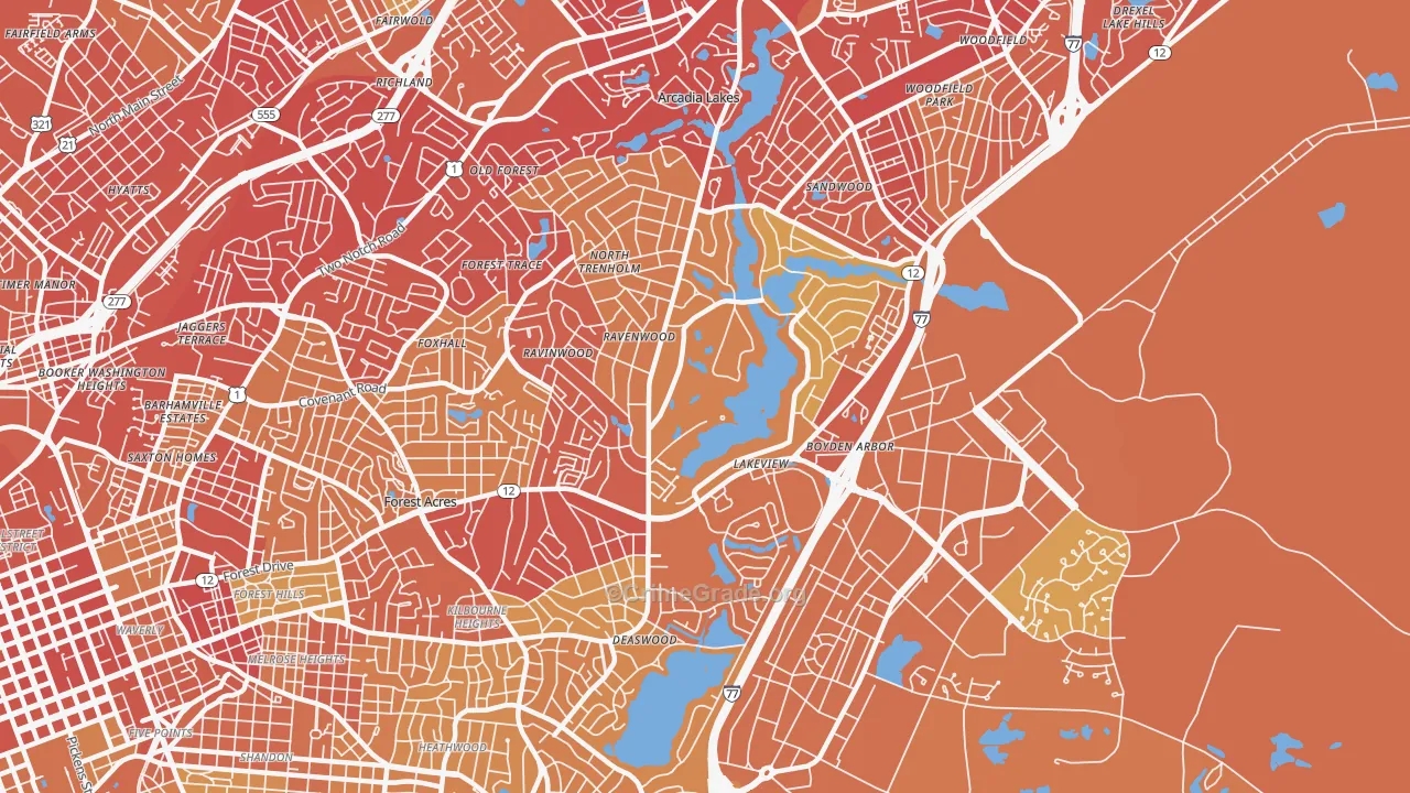 29206, SC Map of Vehicle Theft Rates