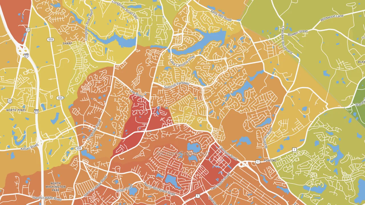 29229, SC Map of Vehicle Theft Rates