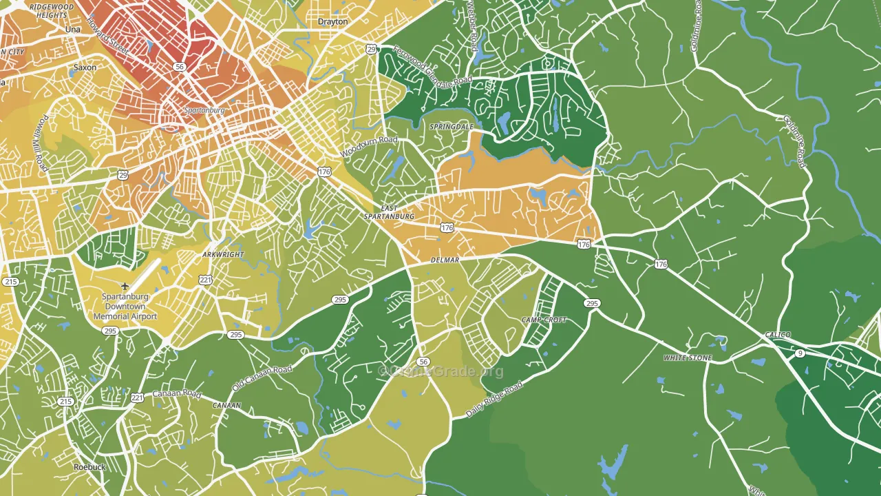 29302, SC Map of Vehicle Theft Rates