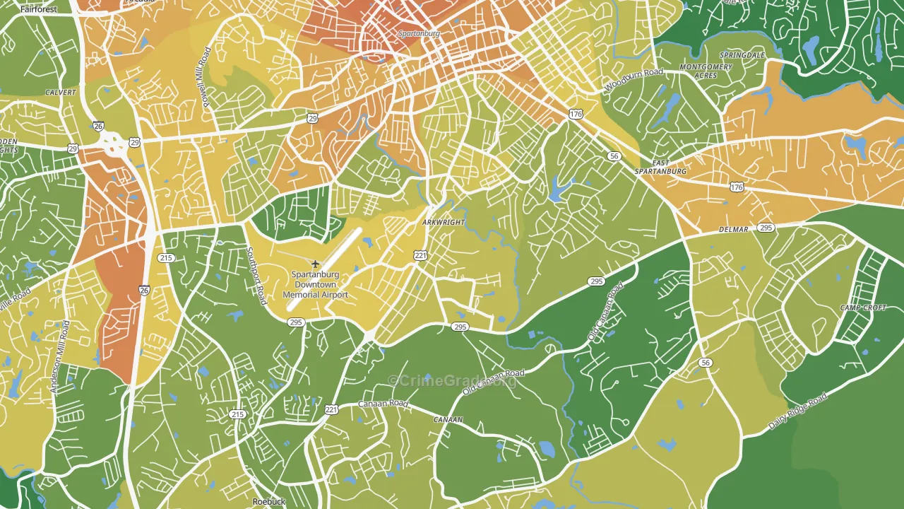 29306, SC Map of Vehicle Theft Rates