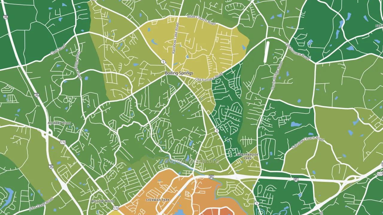 29316, SC Map of Vehicle Theft Rates