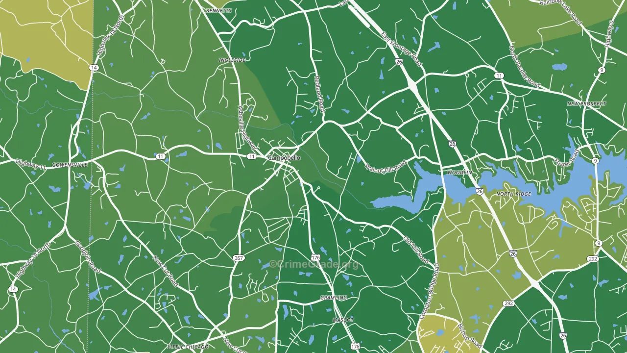 29322, SC Map of Vehicle Theft Rates