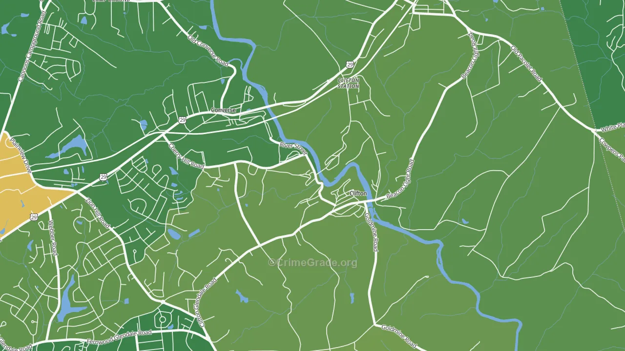 29324, SC Map of Vehicle Theft Rates