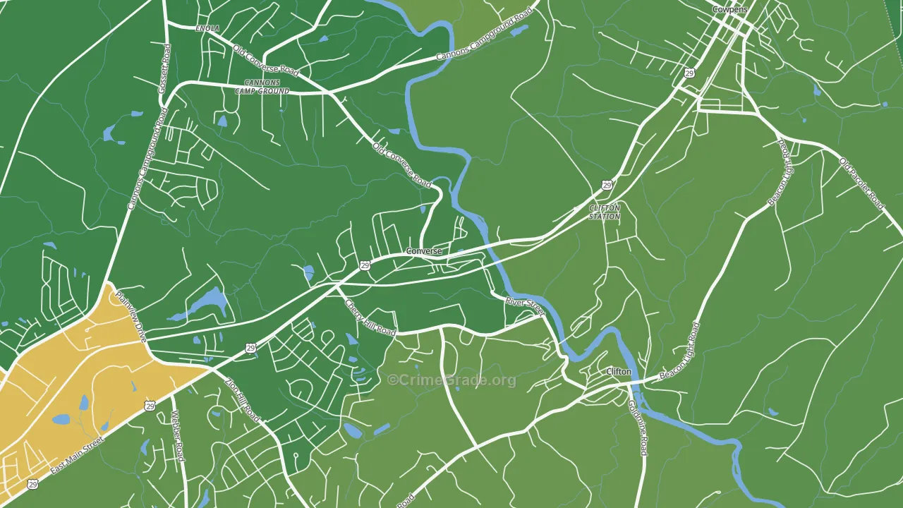 29329, SC Map of Vehicle Theft Rates