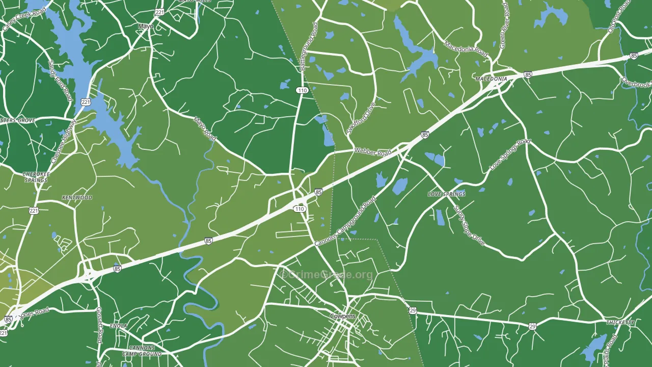 29330, SC Map of Vehicle Theft Rates