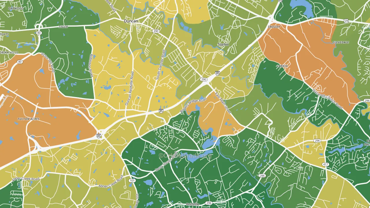 29334, SC Map of Vehicle Theft Rates