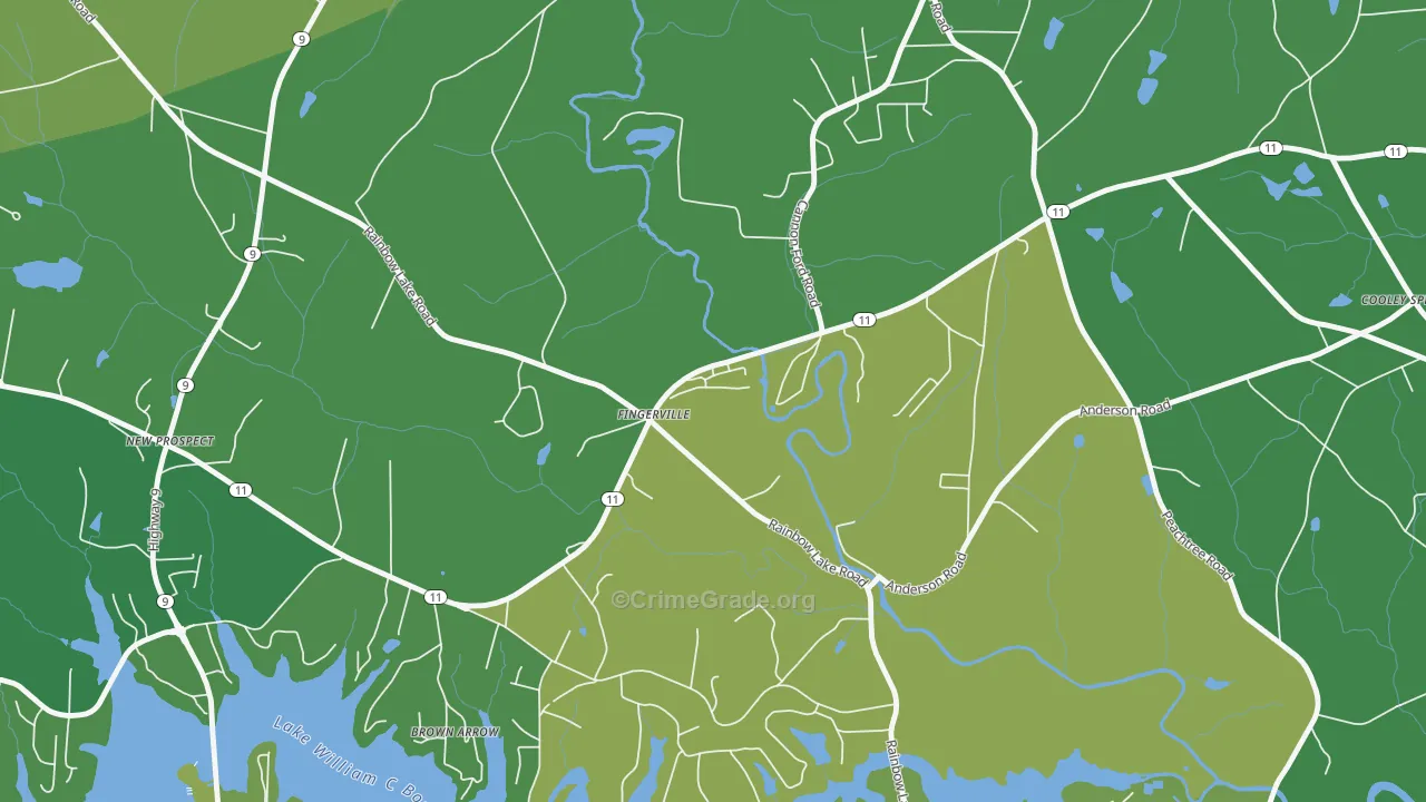 29338, SC Map of Vehicle Theft Rates