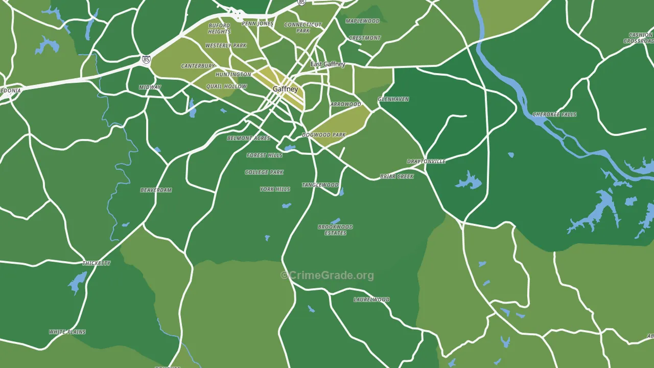 29340, SC Map of Vehicle Theft Rates