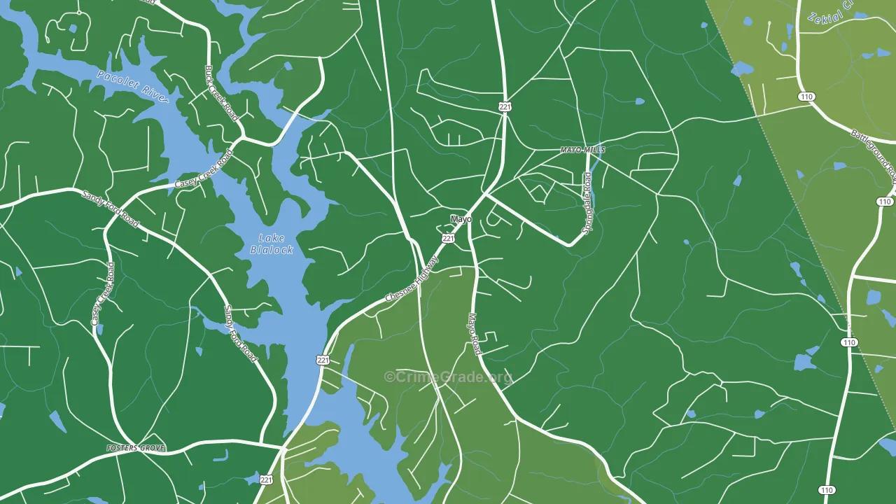 29368, SC Map of Vehicle Theft Rates
