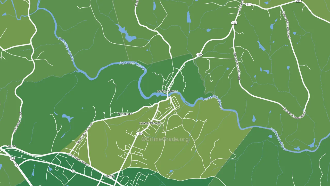 29373, SC Map of Vehicle Theft Rates