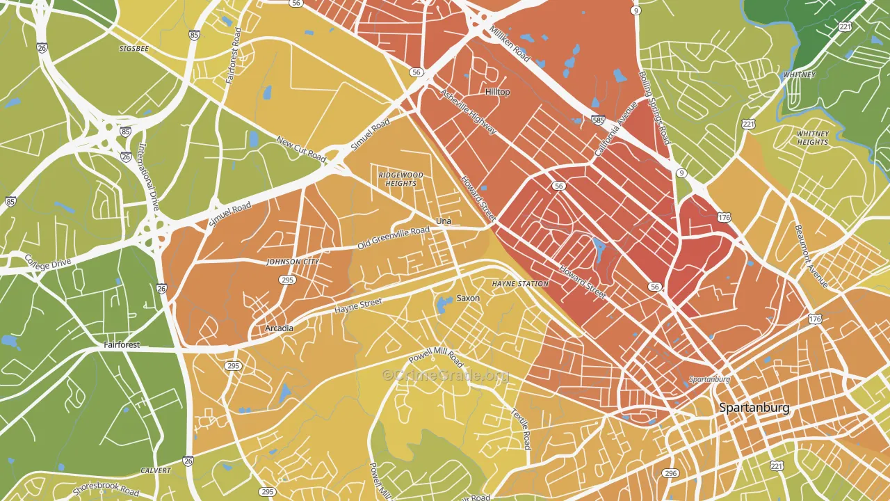 29378, SC Map of Vehicle Theft Rates