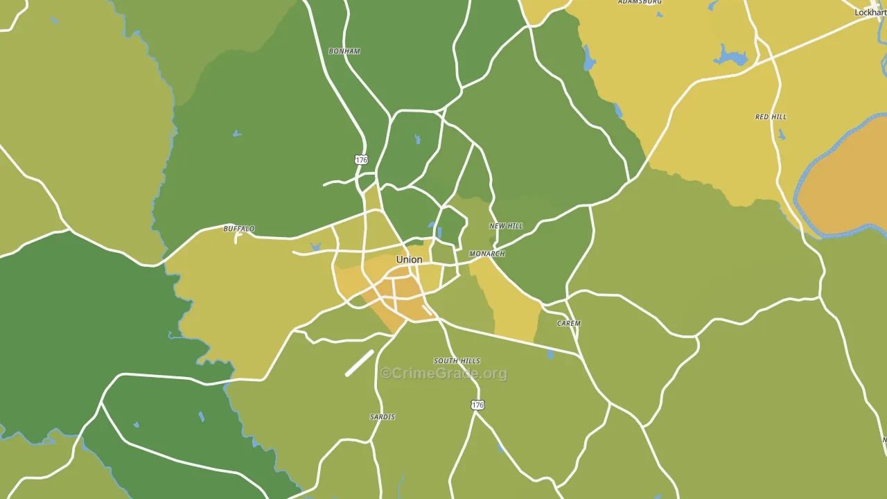29379, SC Map of Vehicle Theft Rates
