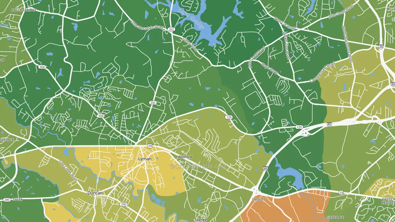 29385, SC Map of Vehicle Theft Rates