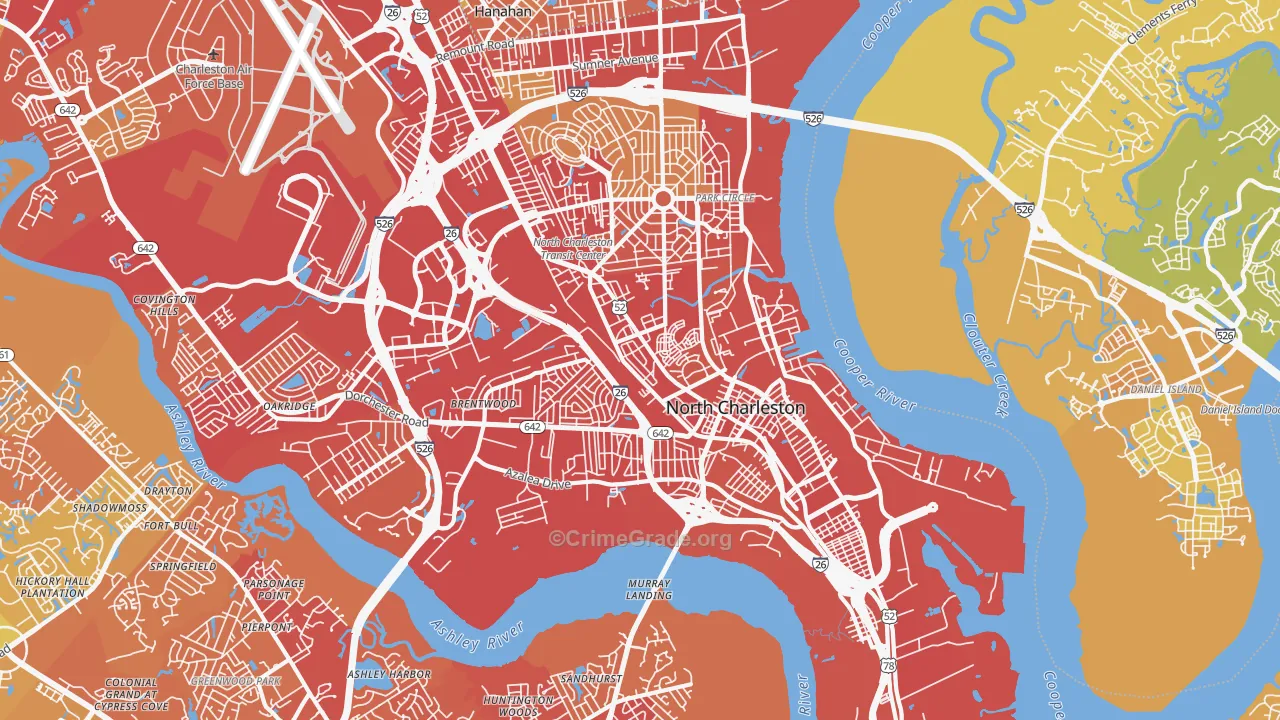 29405, SC Map of Vehicle Theft Rates