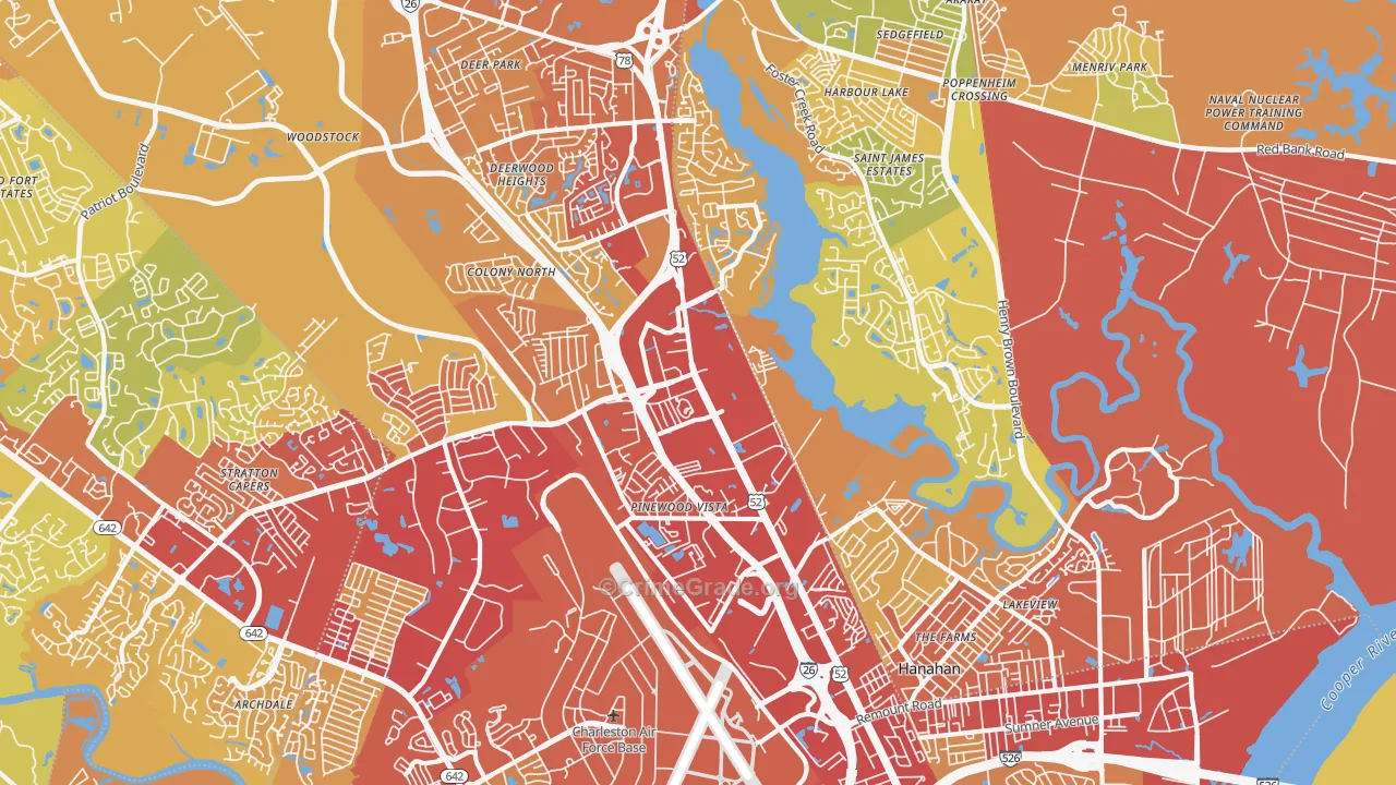 29406, SC Map of Vehicle Theft Rates