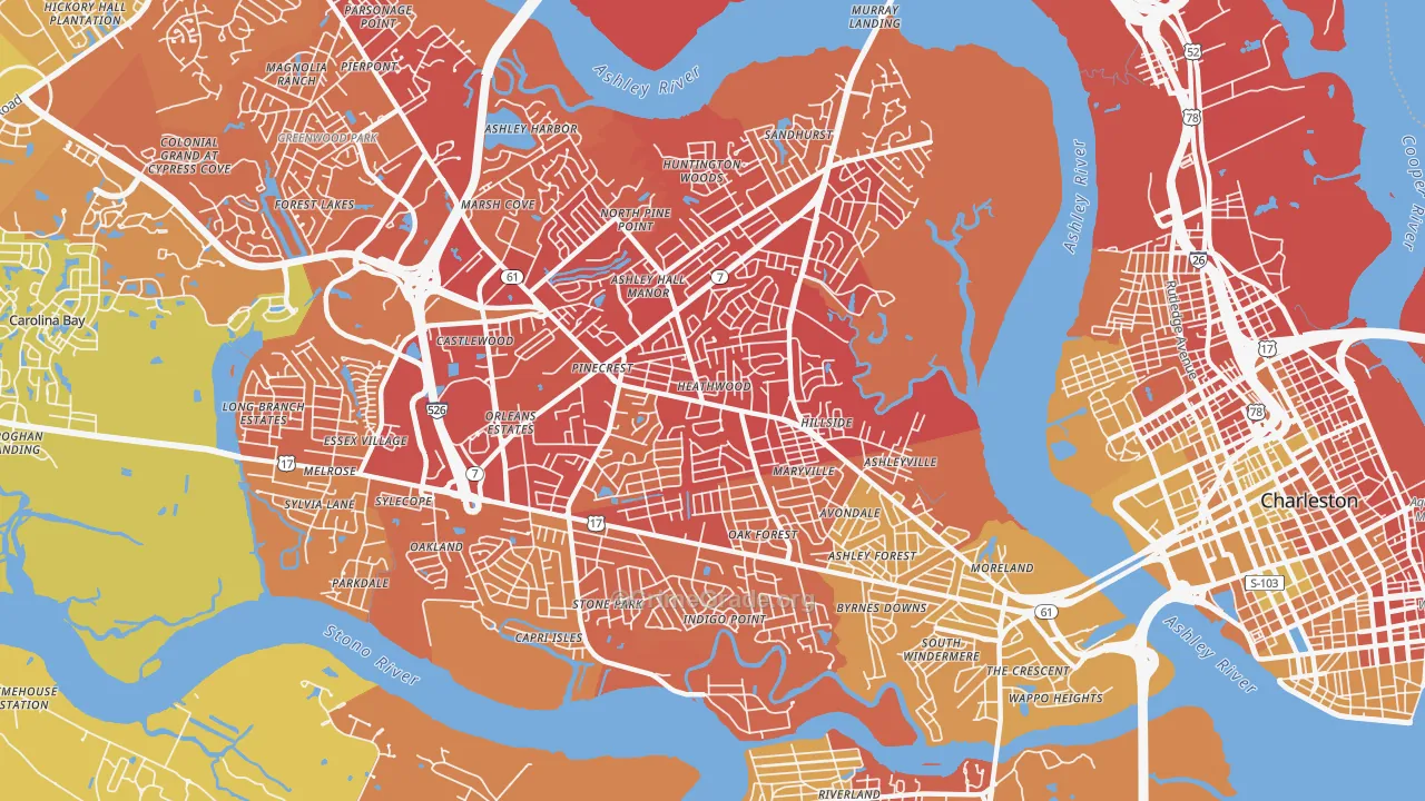 29407, SC Map of Vehicle Theft Rates