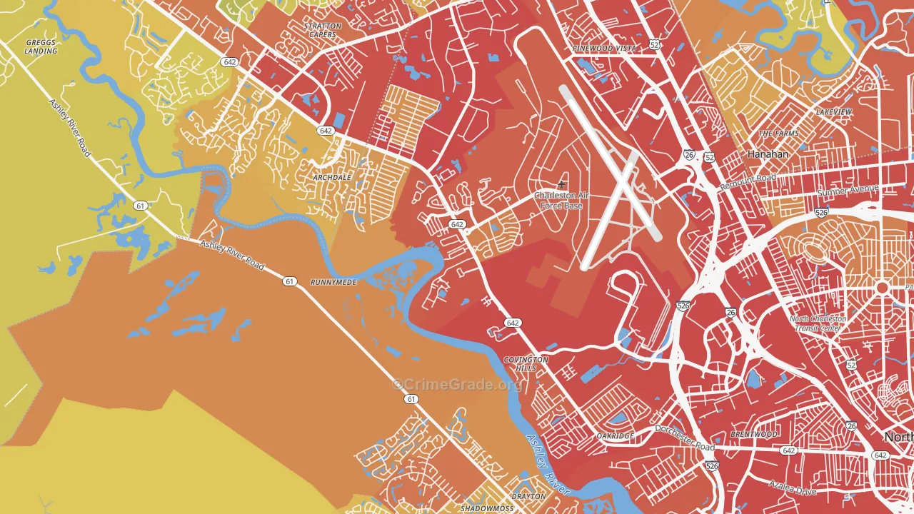 29418, SC Map of Vehicle Theft Rates