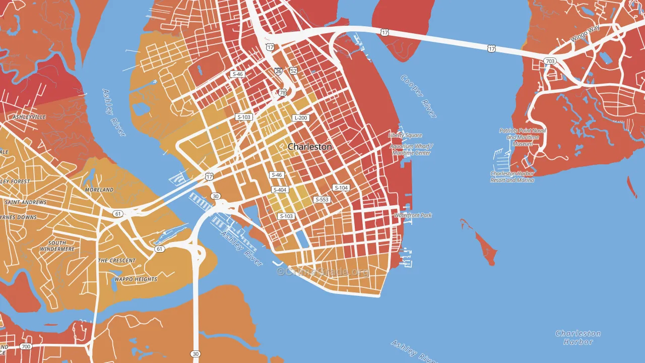 29424, SC Map of Vehicle Theft Rates