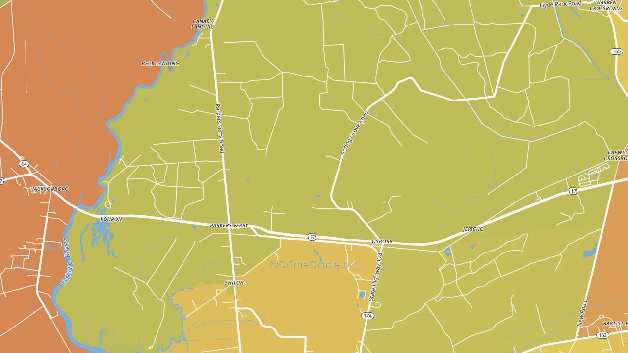 29426, SC Map of Vehicle Theft Rates