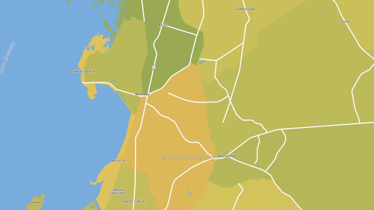 29431, SC Map of Vehicle Theft Rates