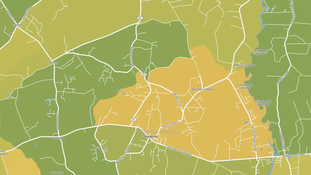 29435, SC Map of Vehicle Theft Rates