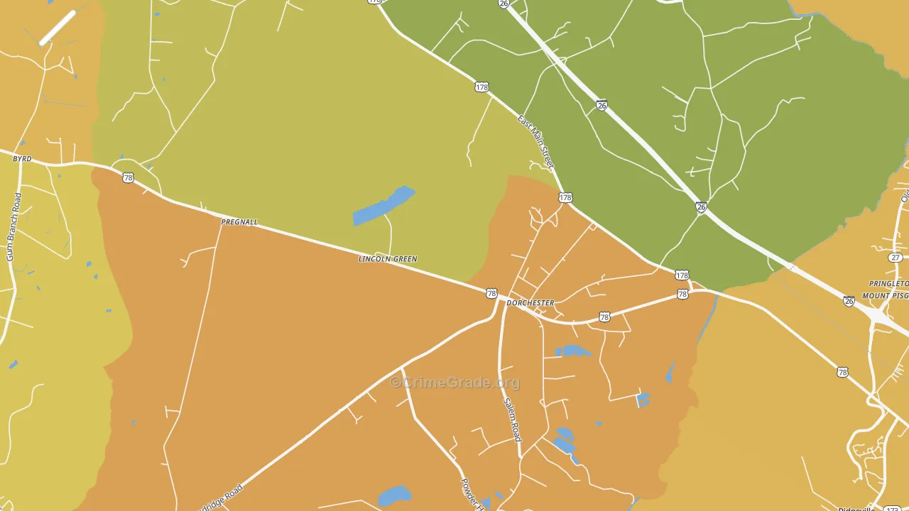 29437, SC Map of Vehicle Theft Rates
